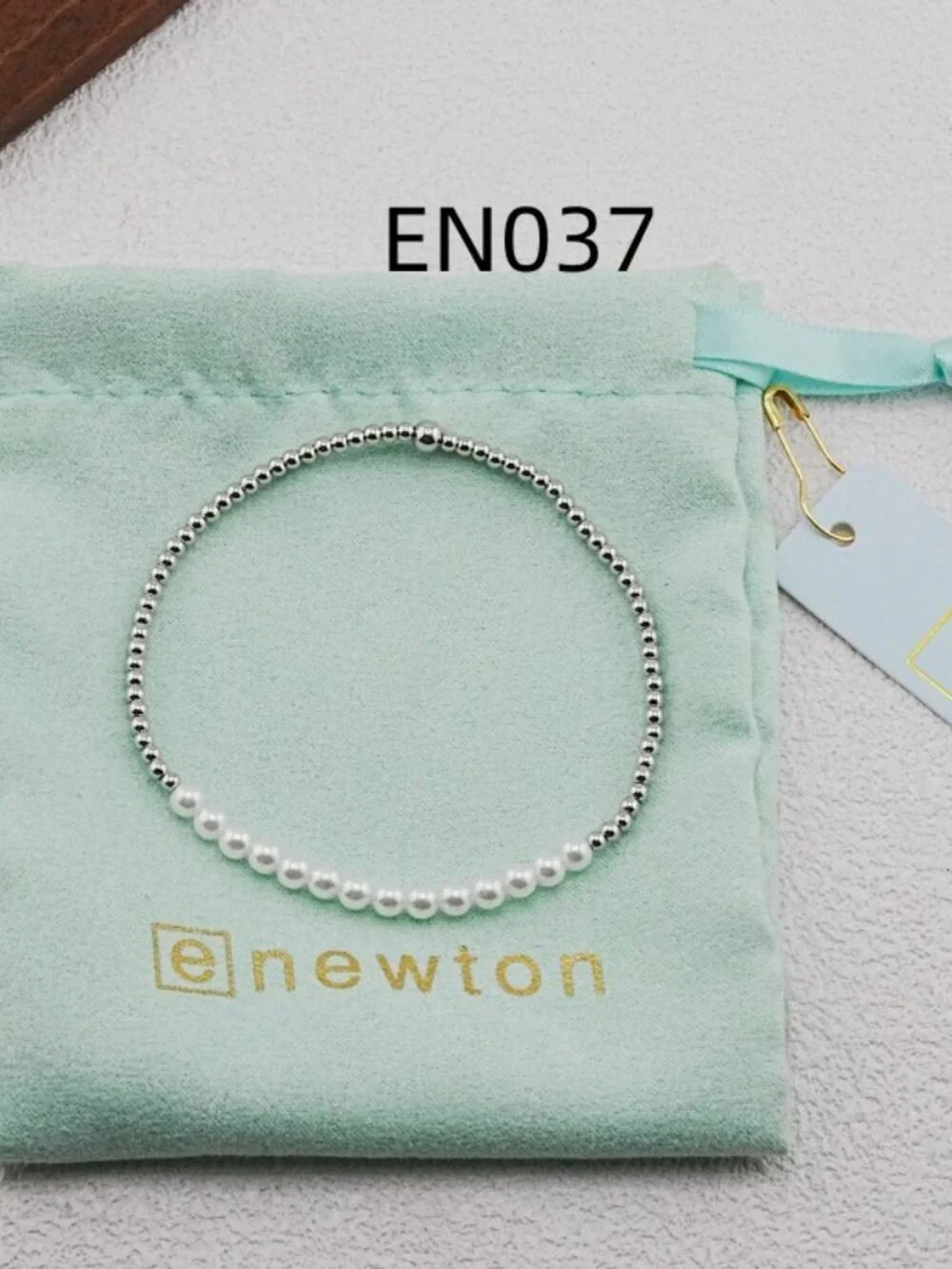 Enewton Platinum Bead & Pearl Single Bracelet